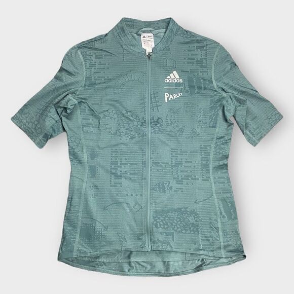 Adidas x Parley Heat RDY Cycling Jersey HI6832 Green Womens size Medium New - Picture 1 of 9